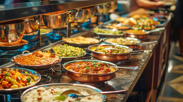 North indian food buffet at wedding 