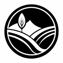 A minimalist ecology logo black and white