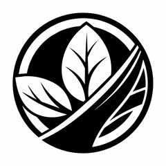 A minimalist ecology logo black and white