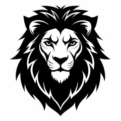 Obraz premium Black vector of a lion's head