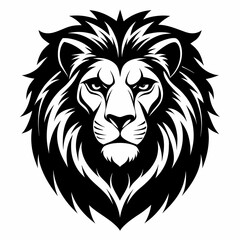 Black vector of a lion's head