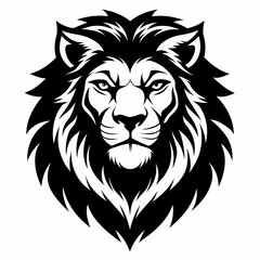 Black vector of a lion's head