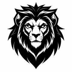 Black vector of a lion's head