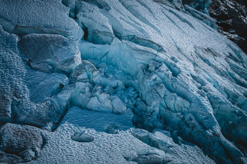 Aerial Glacier Cracks in Alaska