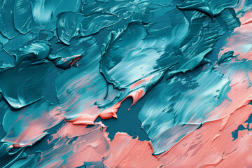 Pastel Teal and Coral Abstract Background