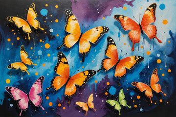 Splashes and Flutters: A Dynamic Display of Monarch Butterflies.