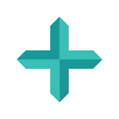 Obraz premium Simple teal medical cross logo template with minimalist design, medical cross logo design icon template
