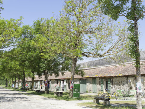 Hiers-Brouage. Ancient Royal city in Charente-Maritime. Old garrison of the Charentais marshes. The commerce square in the Citadelle