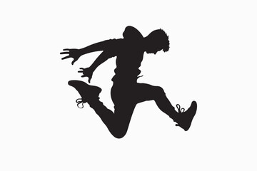 Man jump silhouette vector illustration