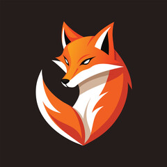 A simple, modern vector logo design featuring a graduation cap surrounded by a laurel wreath, simple Fox minimalist modern vector  logo design