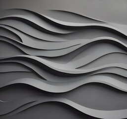 Obraz premium Ilustración 3d de ondas abstractas. Fondo moderno con textura y relieve en color gris