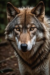 Eye Contact: Intense Gaze of a Wolf Captured in Nature