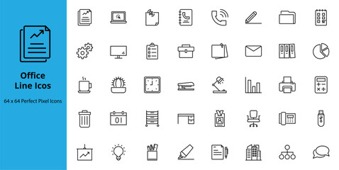 Office Line Icon vector set