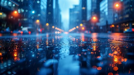 Close-Up of Modern Urban City Walk and Skyline with Ample White Space Highlighting Business and Finance Themes