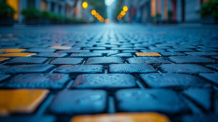 Close-Up of Modern Urban City Walk and Skyline with Ample White Space Highlighting Business and Finance Themes