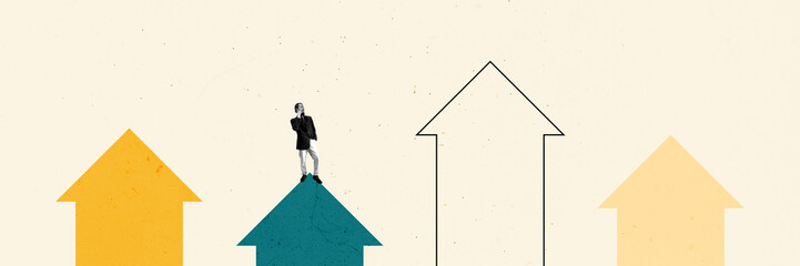 Business Concept Creative Art Collage Modern Design Clip Art Texture Background Copy Space Poster Banner