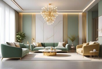 white and gold theme modern interior