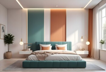 Fototapeta premium white and gold theme modern interior