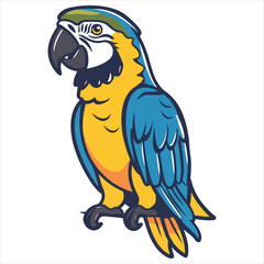 Parrot flat vector illustration Parrot cartoon   vector illustration