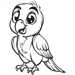 Parrot flat vector illustration Parrot cartoon   vector illustration