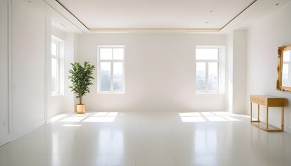 white and gold theme modern interior