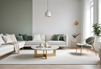 white and gold theme modern interior