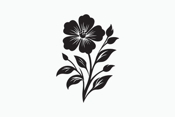 Beautiful flower silhouette vector illustration(1)