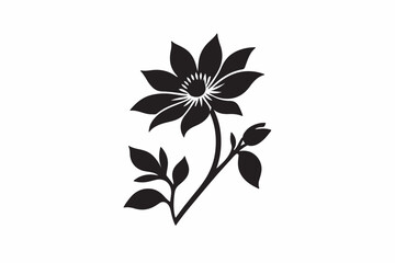 Beautiful flower silhouette vector illustration(2)