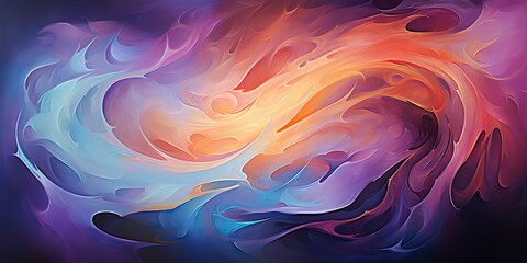 Obraz premium Wave liquid іntense abstract fluide art painting thick paint in dark sunset colors decoration backdrop