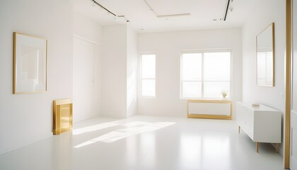 white and gold theme modern interior