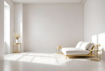 white and gold theme modern interior