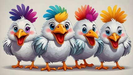 Fototapeta premium Adorable Chicken Clip Art Collection