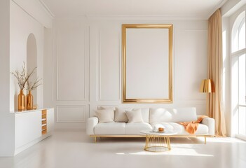 white and gold theme modern interior