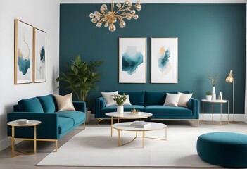 white and gold theme modern interior