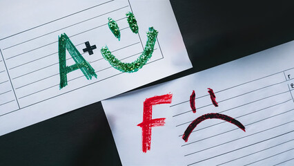 A+ and F grades, concept of good and bad student performance
