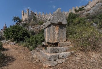 Historic tombs on a graveyard near simena.