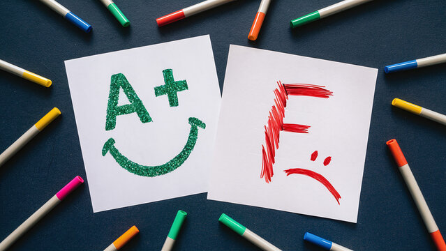 A+ and F grades, concept of good and bad student performance
