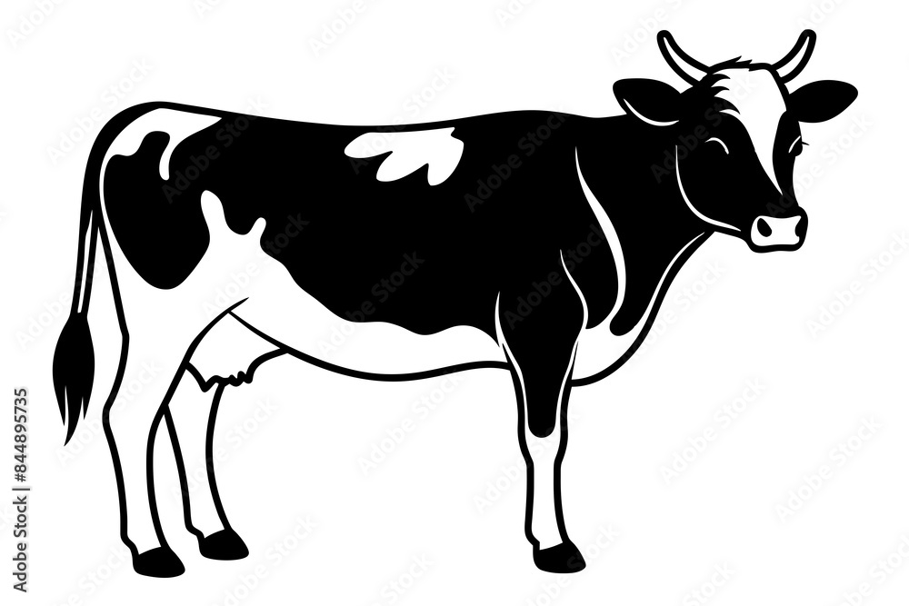 Wall mural cow animal silhouette vector illustration