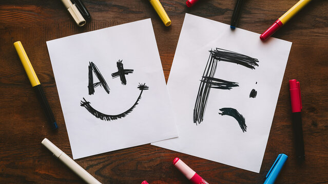A+ and F grades, concept of good and bad student performance