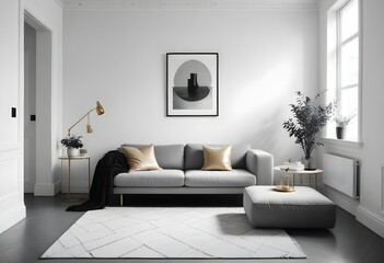 white and gold theme modern interior