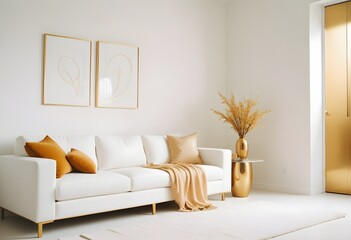 white and gold theme modern interior