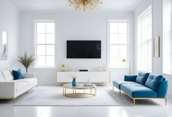white and gold theme modern interior