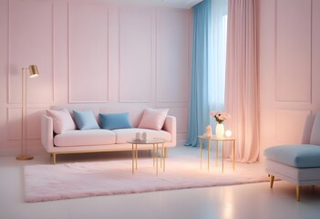 white and gold theme modern interior