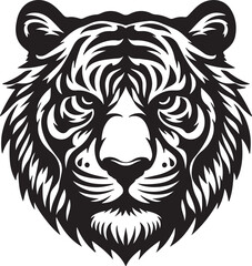 Tiger head sketch hand drawn Vector illustration 
