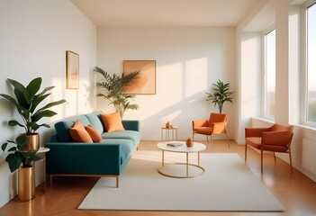 white and gold theme modern interior
