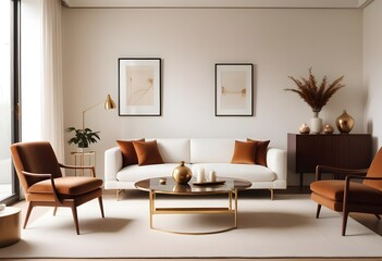 white and gold theme modern interior