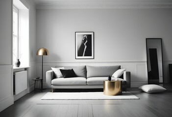 white and gold theme modern interior