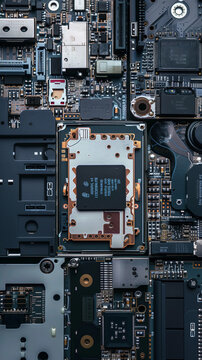 The inside of a cell phone, circuit board, processor, cell phone wallpaper, 