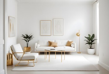 white and gold theme modern interior