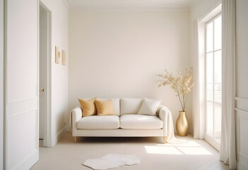 Fototapeta premium white and gold theme modern interior